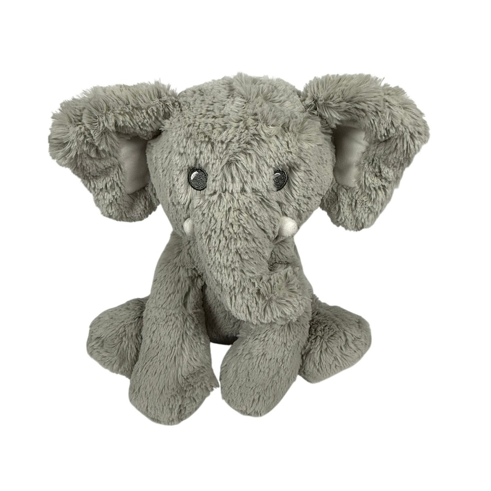 Kellytoy Gray Elephant Plush Soft Shaggy Stuffed Animal Squeaker Toy 11 inch